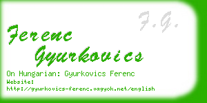 ferenc gyurkovics business card